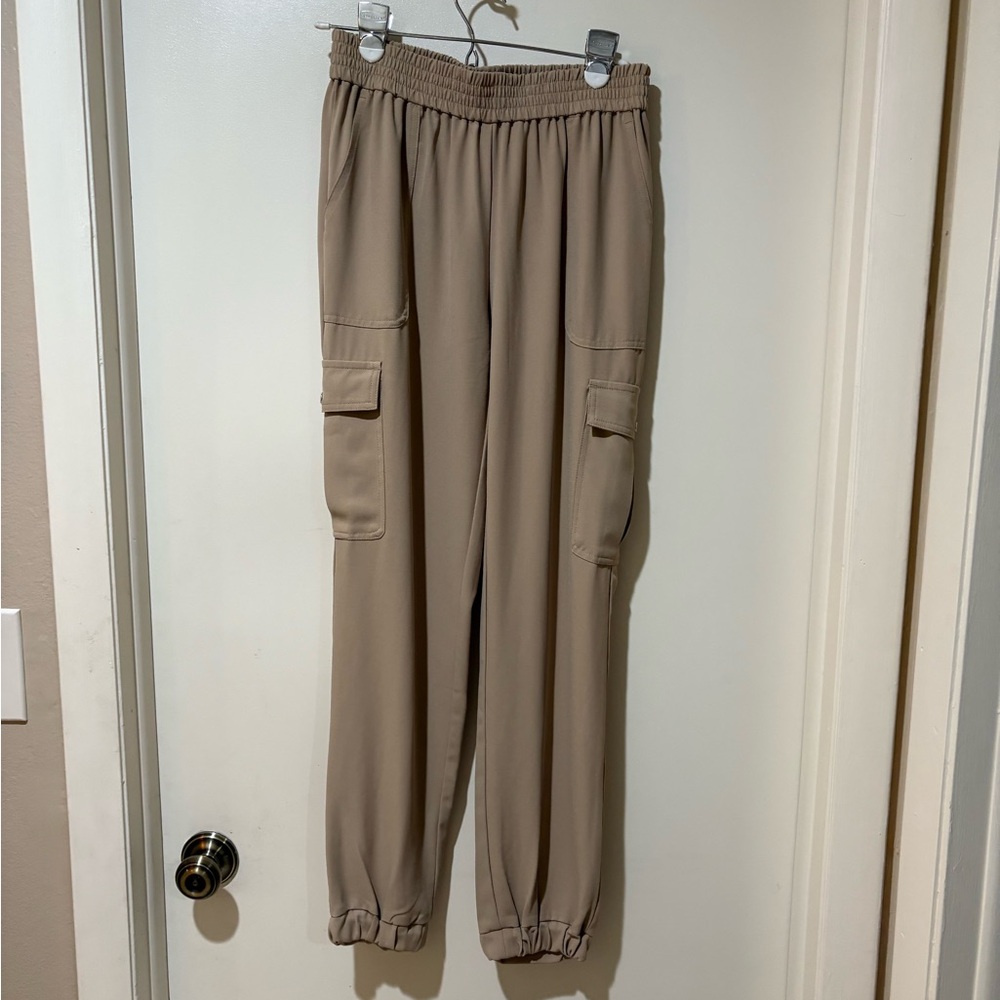 Boston Proper Tan Cargo Jogger Pants